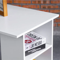 Meubles de bureau à domicile Tiroirs de rangement en panneaux de bois de couleur blanche avec étagère Bureau d'ordinateur