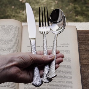 Classic Light Luxury Retro England Mirror Polished Metal Flatware <b>Set</b> Knife Fork Spoon Dessert Spoon Tea Spoon Western Tableware - Product Image 3