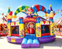 Château gonflable CE pour l'extérieur, idéal pour les fêtes et la location, avec toboggan et aire de jeux rebondissante