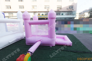 Lilytoys Château gonflable rose pour mariage et fête, château gonflable commercial pour enfants avec toboggan et piscine, structure gonflable - Product Image 6