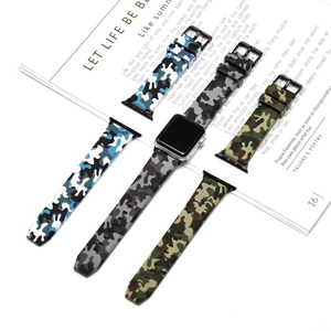 Mode Camouflage Silicone montre intelligente bracelet hommes femmes universel Camo caoutchouc bracelets de montre <span class=keywords><strong>pour</strong></span> <span class=keywords><strong>Apple</strong></span> <span class=keywords><strong>Watch</strong></span> - Product Image 2