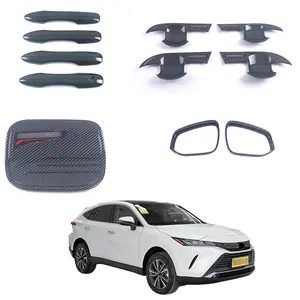 Car ABS exterior decoration accessories for 2022 Toyota Harrier body kit carbon fiber door handle cover rearview mirror cover