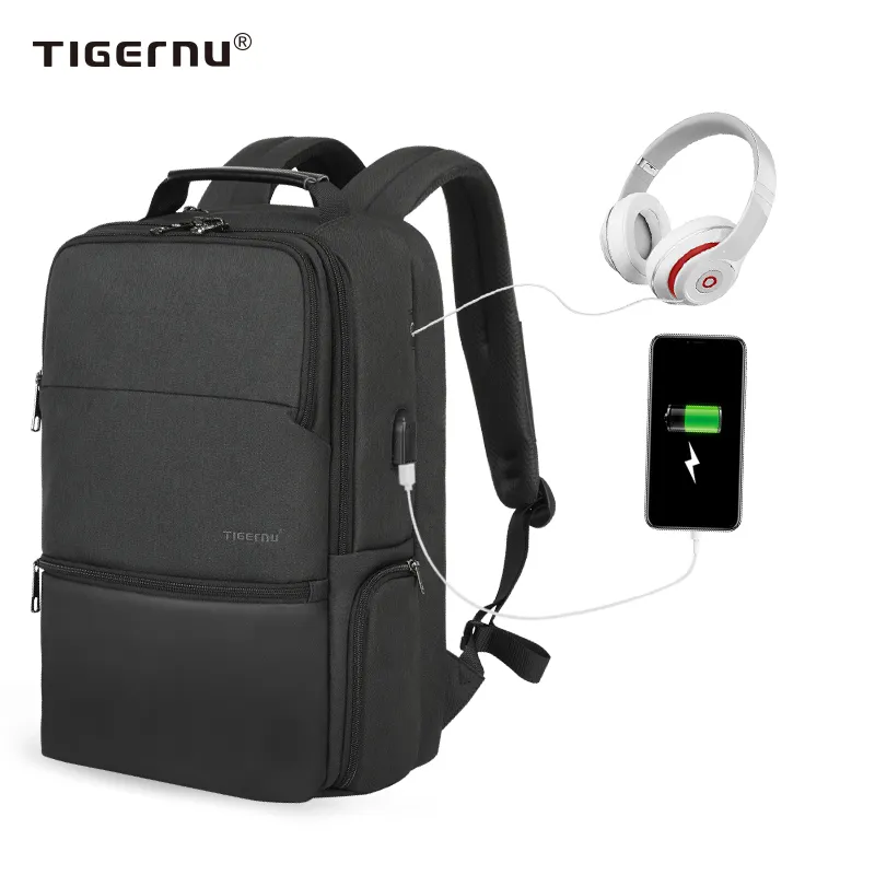 Tigernu T-B3905 RFID expandable large capacity anti theft softback travel bag teens laptop backpack with USB men