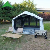 Tente de camping gonflable haut de gamme de 8 m² en Oxford, abri de glamping extérieur, tente pneumatique blanche lune avec fenêtre d'aération, fabrication