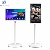 Écran intelligent portable rotatif à 90° de 32 pouces, écran tactile, Android 14, point d'accès Wi-Fi intégré, CMS, TikTok, YouTube, diffusion en direct