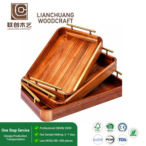 Plato Rectangular Ecológico de Madera de Nogal Negro Japonés para Servir Dim Sum, Pasteles, Té y Cena en Hoteles - Product Image 1