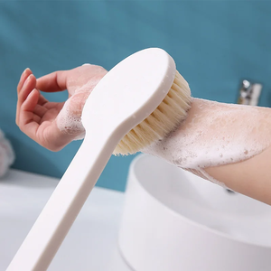Zenidoo Brosse de bain moderne en plastique à long manche, poils doux, brosse corporelle pour salle de bain, exfoliant de dos, exfoliant de douche, tout usage - Product Image 4