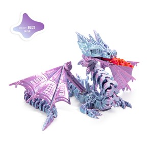 Feeron 3D-gedruckter PLA Mechanischer Drache Gelenkiger Geflügelter Roboter-Dinosaurier Feuer-Speiender Fantasy-Spielzeugfigur - Langlebiges Einzigartiges Geschenk für - Product Image 4