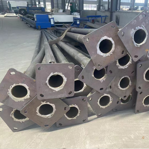 Ngoài Trời Vườn Quảng Trường Cao Cấp Chất Lượng Cao Mạ Kẽm Đèn Bài Ống Thép Trục Năng Lượng Mặt Trời Pin Chiếu Sáng Đường Phố Cực - Product Image 1