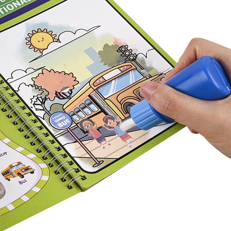 Libros mágicos de acuarela para niños, libro con bolígrafo de agua mágico, libro para colorear