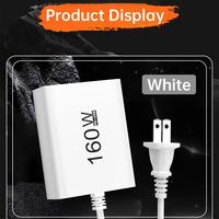 Support de charge super rapide 160W avec 7 ports (4 Type C + 3 USB) - Hub de charge USB-C 160W - Prise de charge pour téléphone portable - Câble d'extension