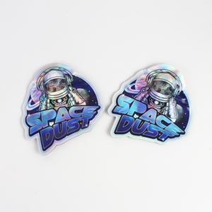 Sac en Mylar à fermeture éclair refermable de forme spéciale découpée, résistant aux odeurs, debout, 3,5 g 7 g 14 g, pochette holographique - Product Image 2