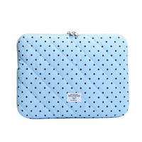 Housse pour ordinateur portable en polyester matelassé à pois, personnalisée, 11'', 12'', 14'', sac pour tablette avec doublure en peluche douce pour femmes, OEM ODM