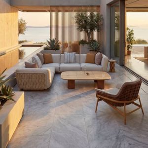 Outdoor <b>Rattan</b> <b>Sofa</b> Designer Courtyard Balcony Outdoor Garden Leisure Solid Wood Coffee Table Rainproof and Sunscreen - Product Image 5