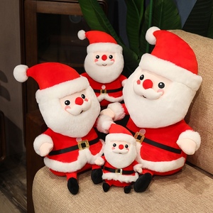 Peluche adorable du Père Noël en plusieurs tailles, en velours cristal doux, idéale pour la décoration de Noël et les cadeaux de fêtes - Product Image 6