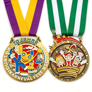 Medalla Personalizada de Aleación de Zinc Bañada en Oro con Diseño Circular de Arte Popular en Esmalte Duro, Souvenir para Celebración de Carnaval - Product Image 6