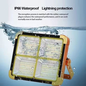 Super luminoso IP66 valutato portatile solare proiettore a <span class=keywords><strong>LED</strong></span> ad alta ricarica campeggio luce piccola per giardino uso esterno corpo in plastica - Product Image 4