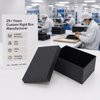 Boîte cadeau rigide personnalisée avec impression pour présentation de luxe, noir mat, deux pièces, couvercle et base amovibles, vente en gros directe d'usine