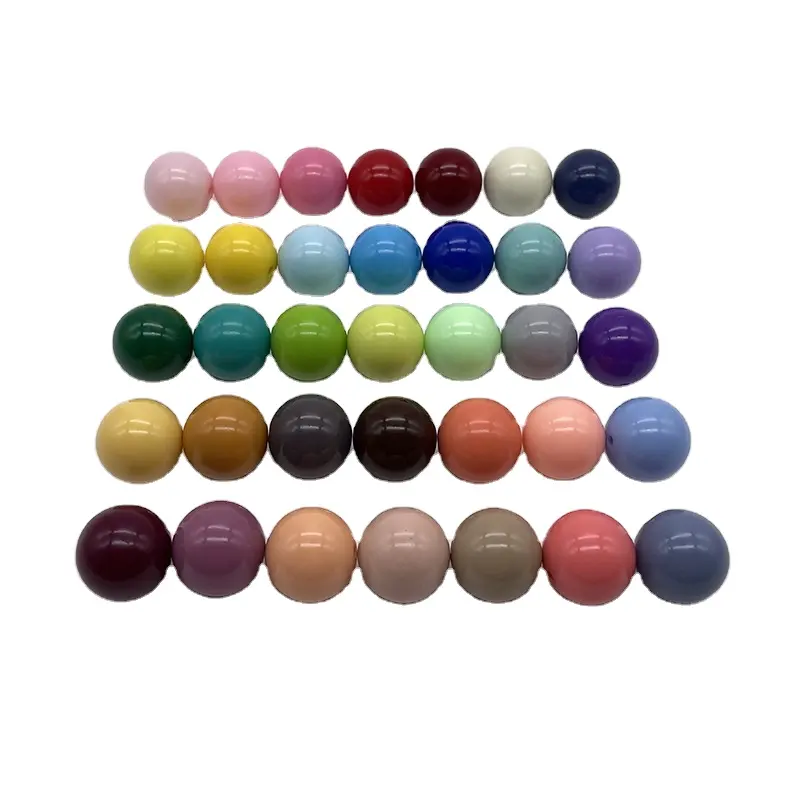 6~20mm acrylic straight hole solid color round beads diy hand-beaded material smooth bead wholesale