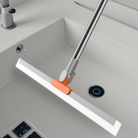 Balai magique multifonctionnel en silicone, essuie-glace pour fenêtres, raclette en caoutchouc rotative, manche télescopique en plastique, écologique, haute qualité