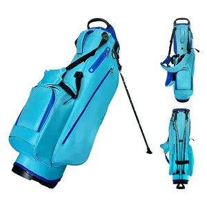फ्लोरा गोल्फ कार्ट बैग लक्जरी पु चमड़ा अनुकूलित गोल्फ कैडी बैग जिसमें पुरुषों के लिए स्टैंड गोल्फ बैग शामिल हैं