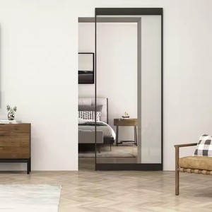 Puertas <span class=keywords><strong>de</strong></span> granero <span class=keywords><strong>de</strong></span> doble acristalamiento modernas <span class=keywords><strong>Vidrio</strong></span> deslizante <span class=keywords><strong>de</strong></span> aluminio interior con marco Delgado Superficie acabada Apertura manual - Product Image 1