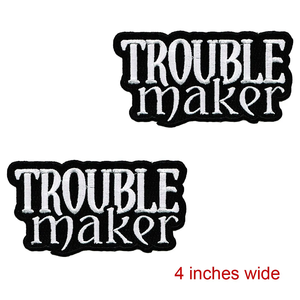 Parches bordados con letras Trouble Maker para planchar para sombreros, abrigo, nombre personalizado, logotipo de letras, parches bordados de prensa de calor - Product Image 5