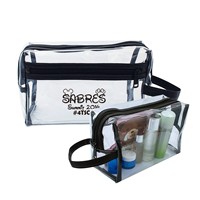 Trousse de maquillage imperméable personnalisée, trousse de toilette de lavage, trousse de maquillage transparente transparente en PVC