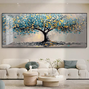 Pintura Decorativa para Sala de Estar, Árbol del Dinero 2026, Nueva Pintura de Porcelana de Cristal, Arte de Pared Moderno y Simple - Product Image 3