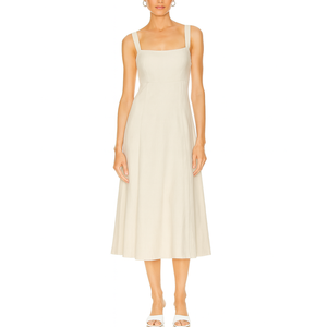 <span class=keywords><strong>Abito</strong></span> Elegante da Donna in <span class=keywords><strong>Cotone</strong></span> e Lino, Linea A, Scollo Quadrato, Lunghezza Midi, Vendita all'Ingrosso Personalizzata - Product Image 6