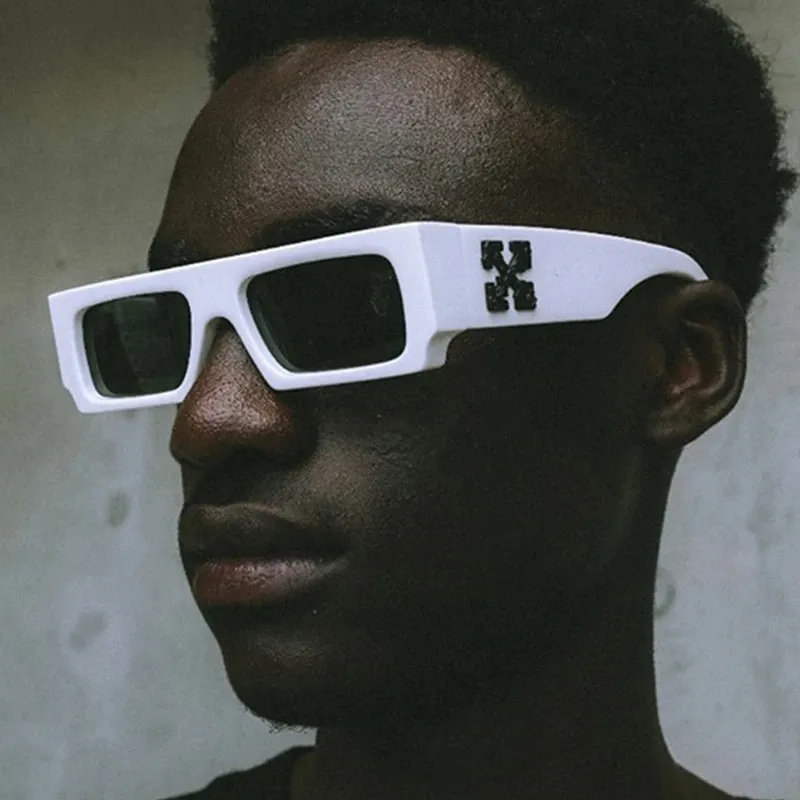 새로운 블랙/화이트 사각형 선글라스 남자 운전 차양 남성 태양 안경 브랜드 디자이너 낚시 여행 빈티지 선글라스