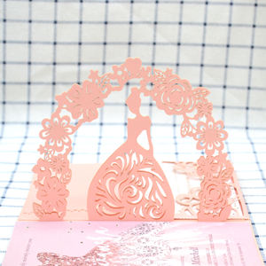 Invitaciones Desplegables con Corte Láser para Quinceañera, Bolsillo Plegable y Carruaje de <span class=keywords><strong>Cenicienta</strong></span> 3D - Product Image 6