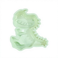 Moule à gâteau en silicone en forme de dinosaure de dessin animé, résistant aux hautes températures, compatible four et lave-vaisselle, pour la décoration de puddings et desserts