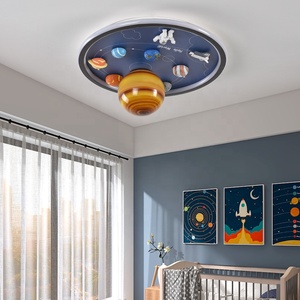 Sáng Tạo Phim Hoạt Hình Spaceman Hành Tinh Loạt Ấm Trắng <span class=keywords><strong>LED</strong></span> Thay Đổi Độ Sáng Phim Hoạt Hình Hành Tinh Đèn Trần Cho Kid Phòng - Product Image 4