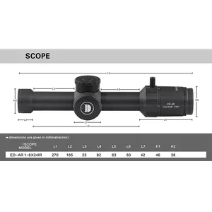 DiscoveryOpt New Arrival Hunting Optical Scope ED-AR 1-6X24IR Reticle Compact Design Optical Sights