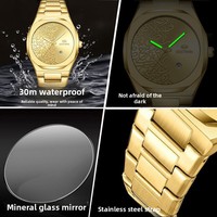 Nouvelle montre de mode en acier inoxydable à chiffres arabes de 41 mm pour hommes, motif marbré, quartz haut de gamme pour le commerce transfrontalier