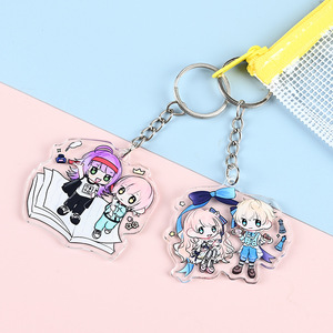 Lightweight and Waterproof Most Cute Multiple Colors Customized Anime Cartoon Acrylic Plastic Key Chains for Backpack Pendants