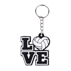 Juego de llaveros de PVC con temática de voleibol Diseños surtidos Silbato Trofeo Jugador de voleibol Silueta Corazón Voleibol Deportes Fan Regalo - Product Image 5