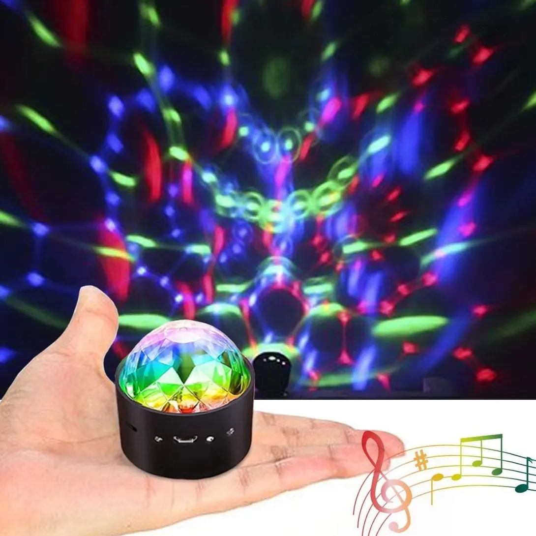 USB Dibebankan 3W Mini LED Disco Ball Lampu Dioperasikan Suara Diaktifkan