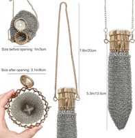 Sac à bandoulière en maille de chaîne en acier inoxydable 316, avec placage personnalisé, capuchon à vis, chaîne à billes détachable, sac à main en maille métallique pour soirée et usage quotidien