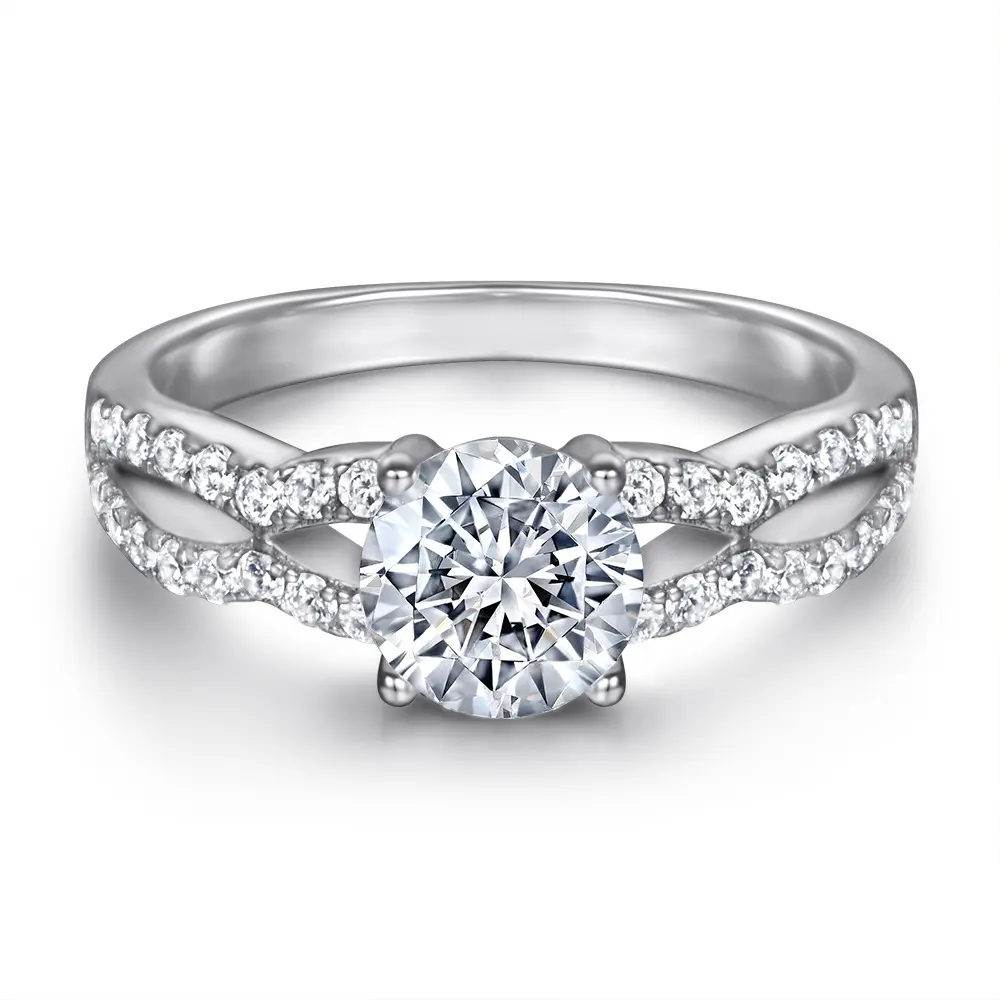 anillos de plata 925 por mayor Silver Rose Gold Heart Wedding Engagement Eternity Bridal Ring Set lab diamond engagement ring