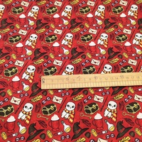 Dessin animé impression hibou verre 100% polyester tissu pour demi-cour bricolage couture artisanat matériel rideau entoilage doublure