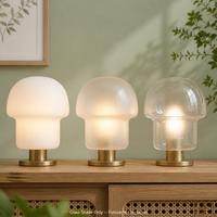 3 finitions disponibles, abat-jour en verre en forme de champignon, verre sodocalcique pour éclairage d'ambiance intérieur