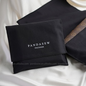 ถุงผ้ากันฝุ่น PandaSew สกรีนโลโก้ได้ ผ้าฝ้ายลายก้างปลาเนื้อนุ่ม รูปทรงซองจดหมาย สำหรับใส่ของขวัญ/เครื่องประดับ - Product Image 4