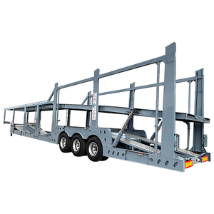Semirremolque Portacoches para 8 Autos, Transporte a Granel <span class=keywords><strong>de</strong></span> Sedanes para Condiciones <span class=keywords><strong>de</strong></span> Carreteras Africanas, Plataforma Doble Mecánica <span class=keywords><strong>de</strong></span> Acero, 3 Ejes - Product Image 1