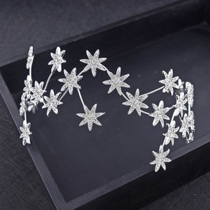 Nuova Fascia per Capelli da Sposa Coreana di Tendenza con Strass a Stella, Accessorio per Capelli Effetto Cielo Stellato - Product Image 4