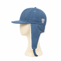 Gorro de mezclilla estilo trapper con orejeras plegables, forro de piel sintética, gorra Ushanka con visera plana, correa ajustable, estilo béisbol, cálido para invierno