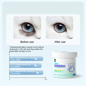 Lingettes pour les yeux des chiens Formule à base de plantes pour chiens et chats Éliminateur de taches de larmes Chiots Chatons Facile à nettoyer - Product Image 6