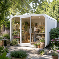 Quiosco de Café Prefabricado para Exteriores de 6 m² | Cafetería Modular de 20 m² con Puerta de Vidrio, Estructura de Acero Galvanizado, Tienda Portátil para la Calle