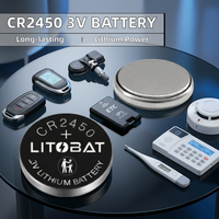 CR2450 pile bouton au lithium 3.0V batterie de montre pour appareils IoT montres et jouets télécommandés-prix de gros d'usine de haute qualité